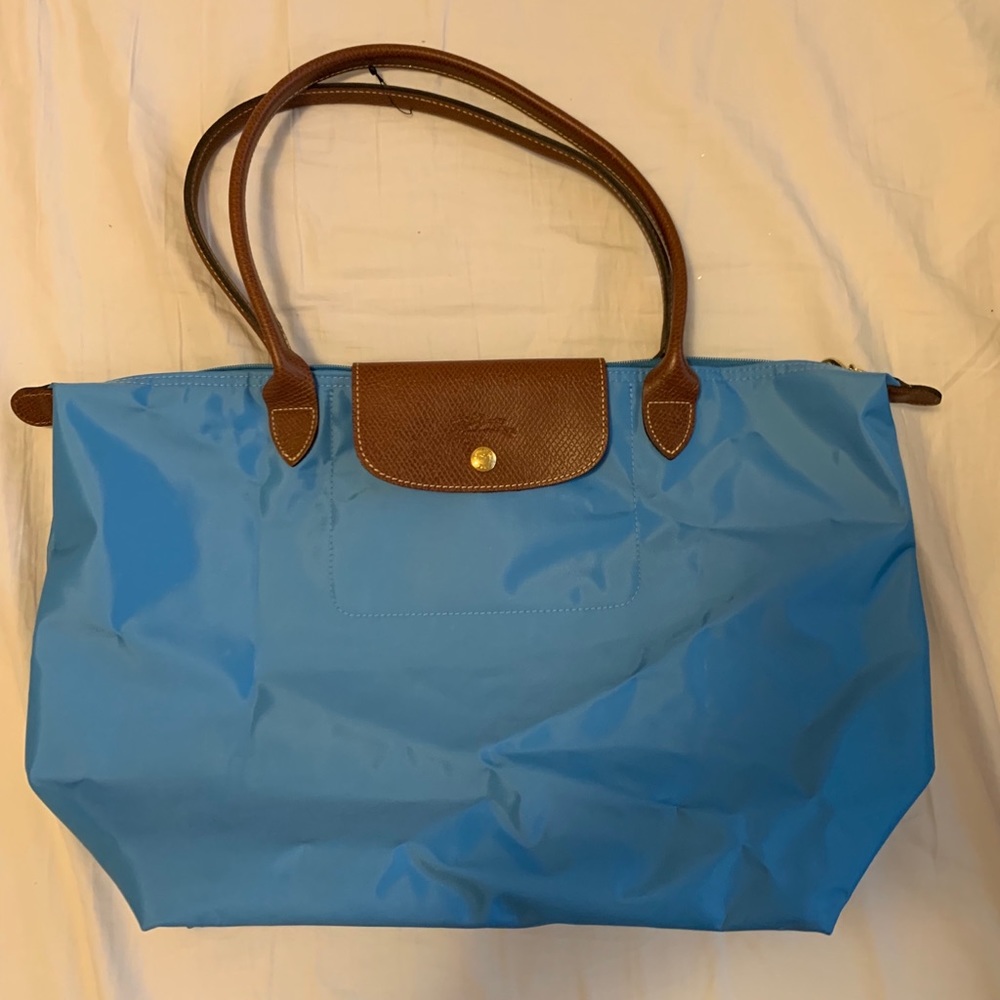 Longchamp large Le Pliage tote in Blue!